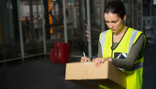 Warehouse worker preparing an order as part of packaging and fulfillment services